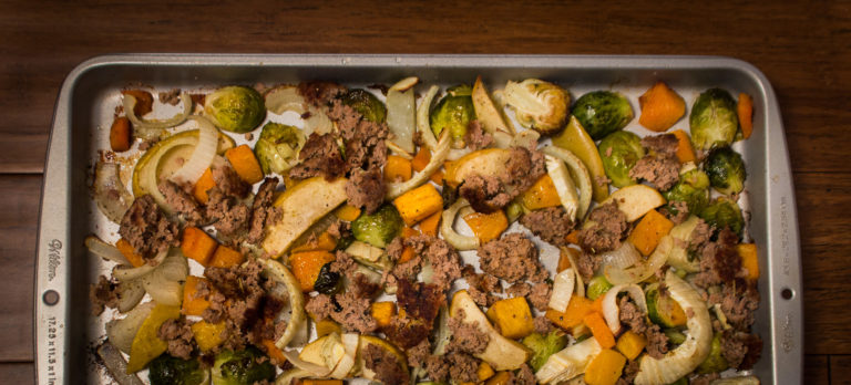 Fall Sausage + Apple Sheet Pan Dinner {Paleo + Whole30}